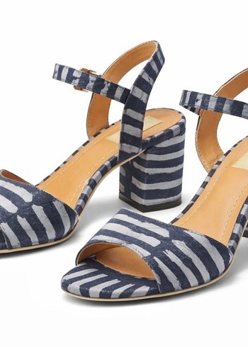 Parlak Mavi Bağlamalı Kadın Topuklu Sandalet - Görsel 2