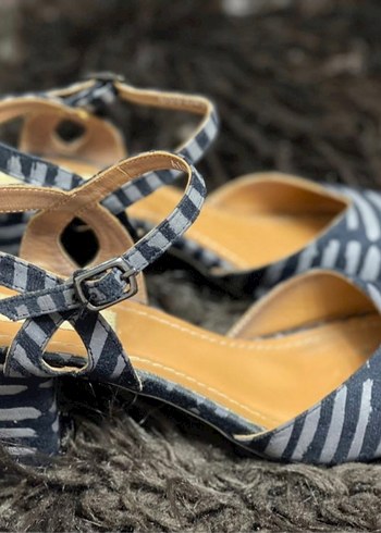 Parlak Mavi Bağlamalı Kadın Topuklu Sandalet - Görsel 7