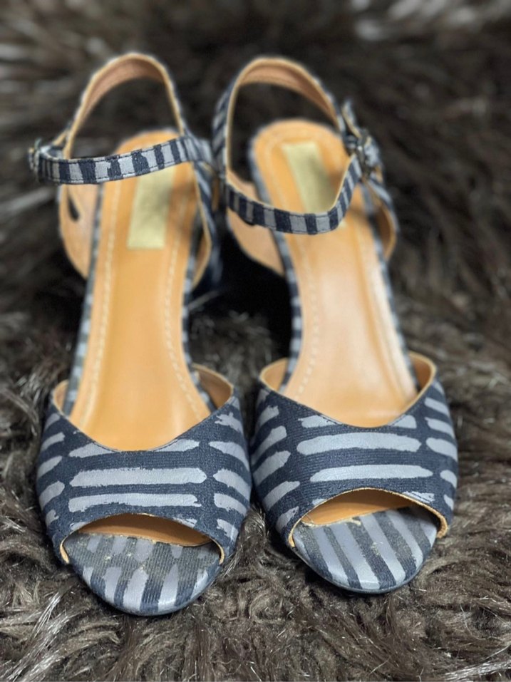 Parlak Mavi Bağlamalı Kadın Topuklu Sandalet - Görsel 4