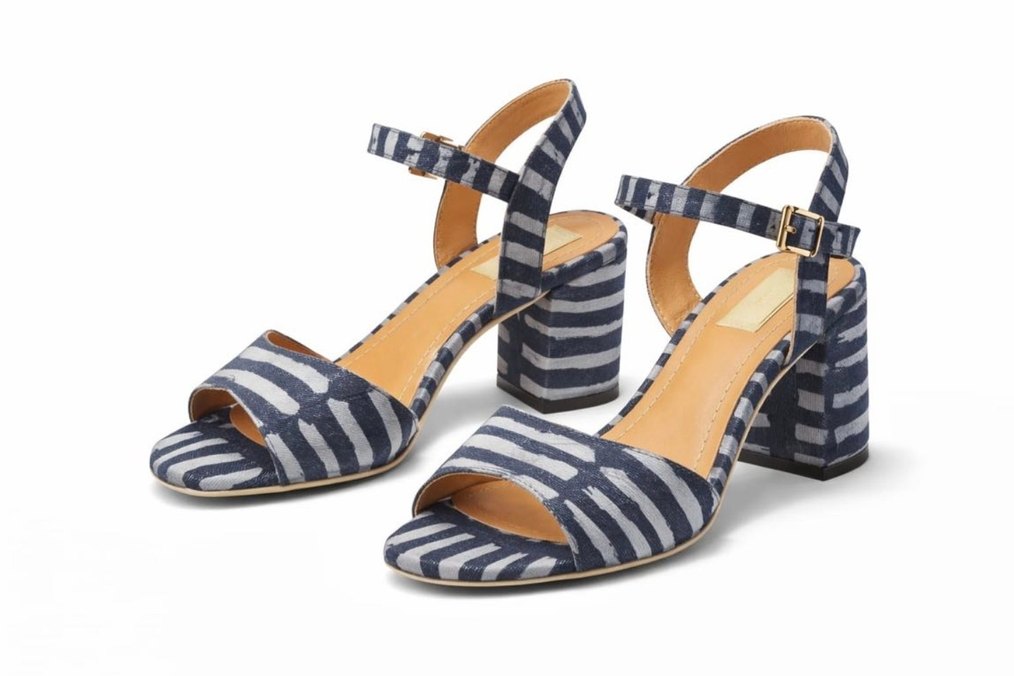 Parlak Mavi Bağlamalı Kadın Topuklu Sandalet - Görsel 2