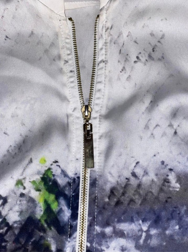 Şeffaf Beyaz Tie-Dye Midi Kadın Ceket - Görsel 5