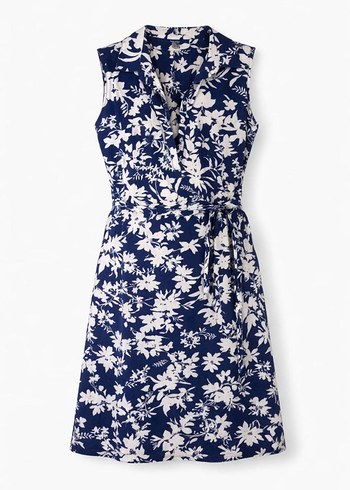 Nautica Çiçek Desenli Lacivert-Beyaz Elbise - M Beden - Yepyeni - Görsel 2