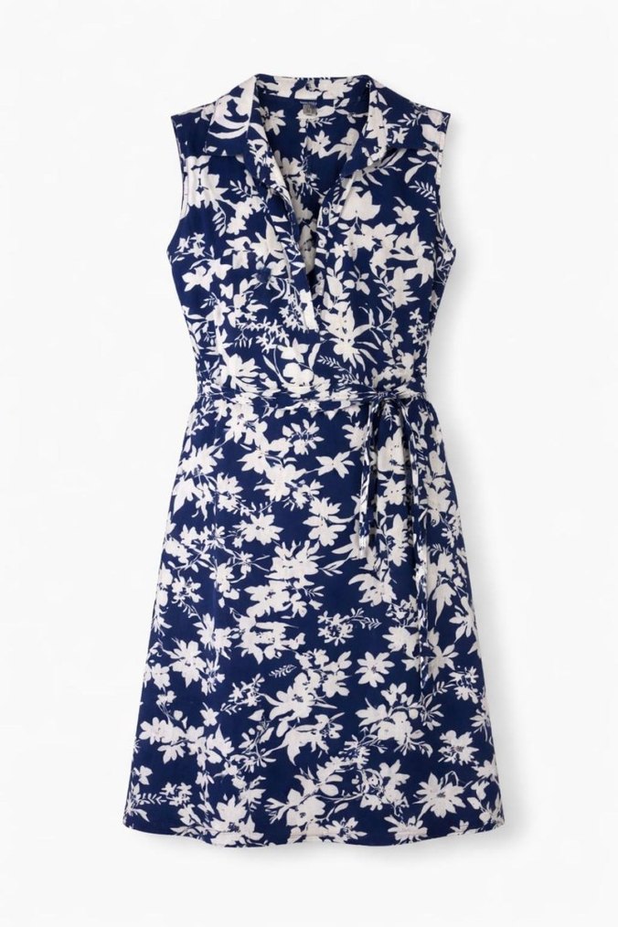 Nautica Çiçek Desenli Lacivert-Beyaz Elbise - M Beden - Yepyeni - Görsel 2