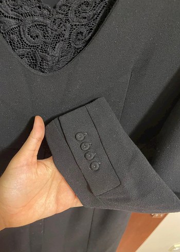 MNG Collection Siyah Dantel Detaylı Elbise - M Beden - Çok Şık - Görsel 5