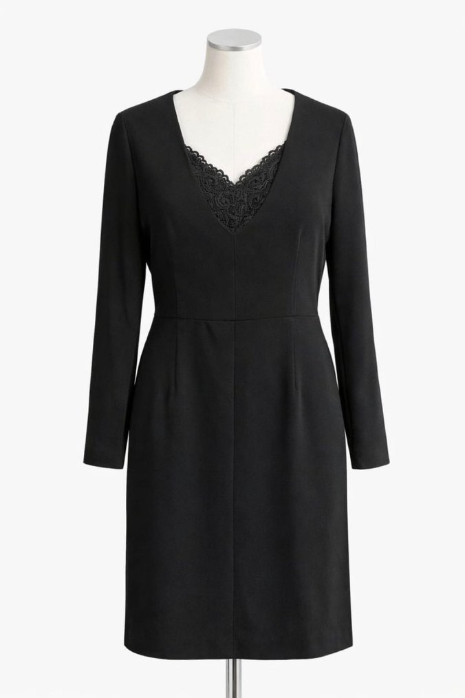 MNG Collection Siyah Dantel Detaylı Elbise - M Beden - Çok Şık - Görsel 2