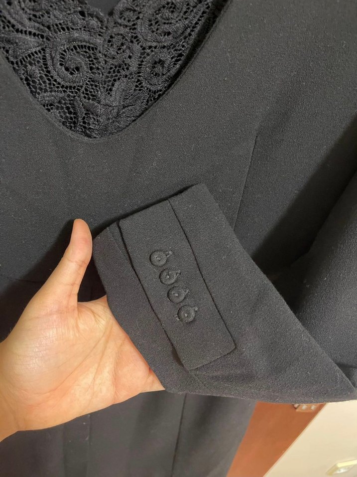 MNG Collection Siyah Dantel Detaylı Elbise - M Beden - Çok Şık - Görsel 5