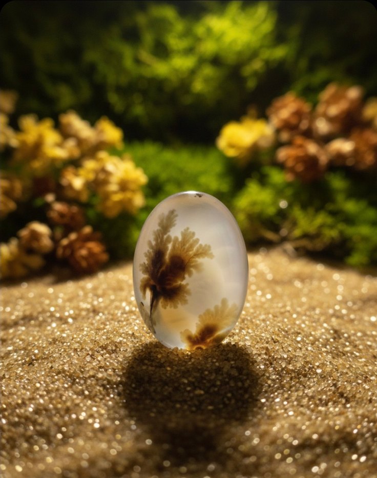 Muhteşem Manzaralı Doğal Dendritli Akik Taşı (Şecer Akik) - Görsel 2