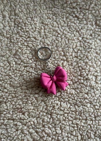 Pembe Fiyonk Detaylı Kadın Anahtarlık - Görsel 2