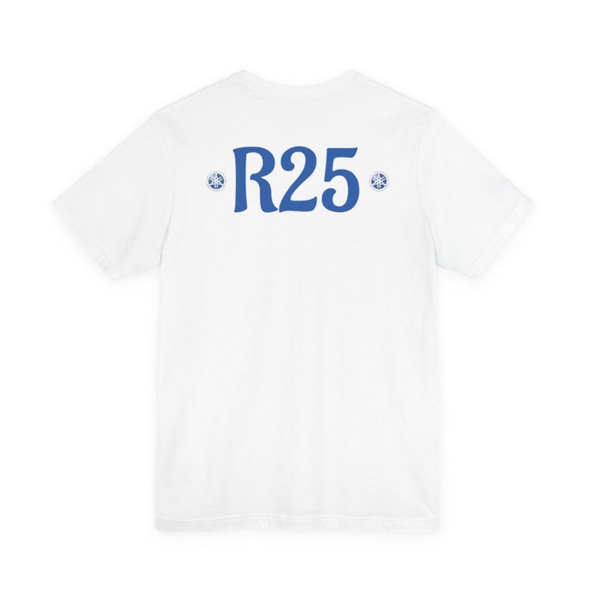 Mavi Yamaha Baskılı Beyaz Unisex T-Shirt - Görsel 2