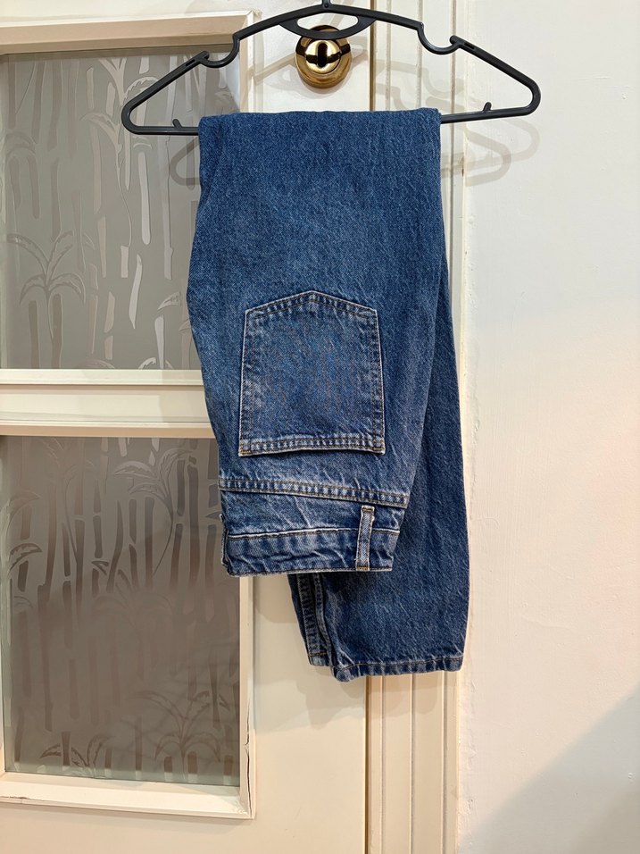 Kadın Mavi Midi Boy dar Kesim Kot Pantolon - Görsel 3