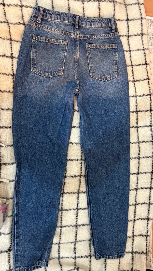 Kadın Mavi Midi Boy dar Kesim Kot Pantolon - Görsel 2