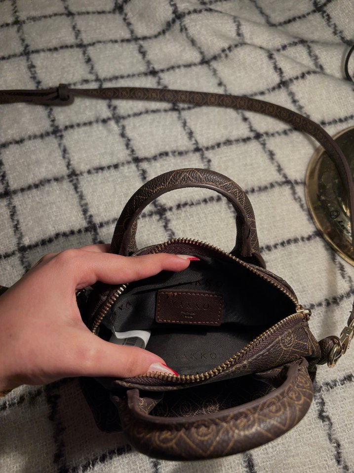 Vakko Kahverengi Deri Kadın Çanta - Görsel 3