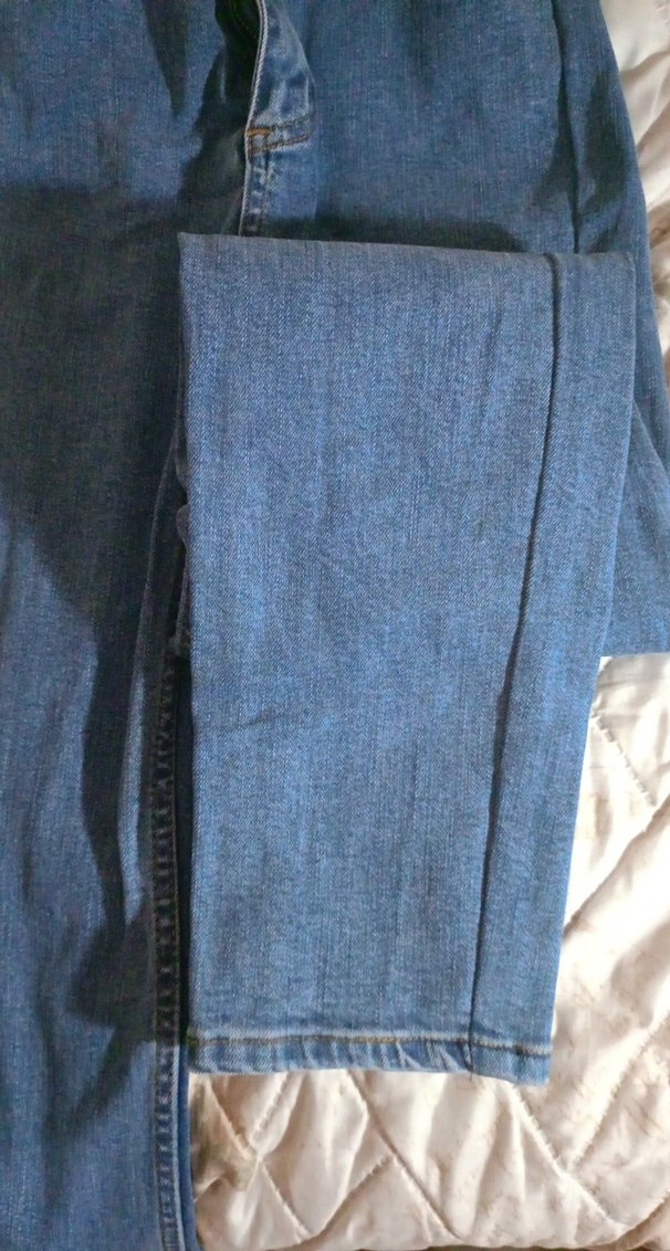 Düğmeli Mavi Kadın Midi Kot Pantolon - Görsel 4