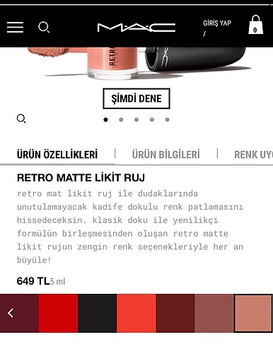  Beden Mac Ruj