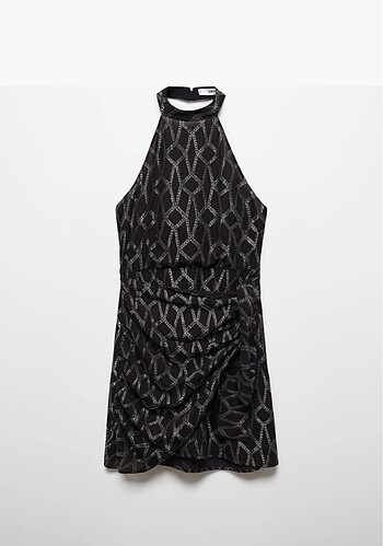 Mango Mango Halter Yaka Lurex Elbise