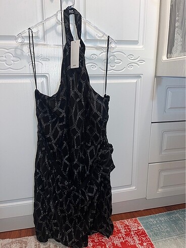 Mango Halter Yaka Lurex Elbise