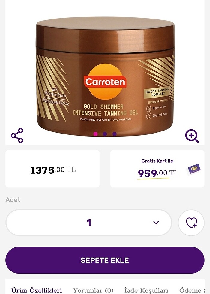 Carroten Bronzlaştırıcı Shimmer - Görsel 2