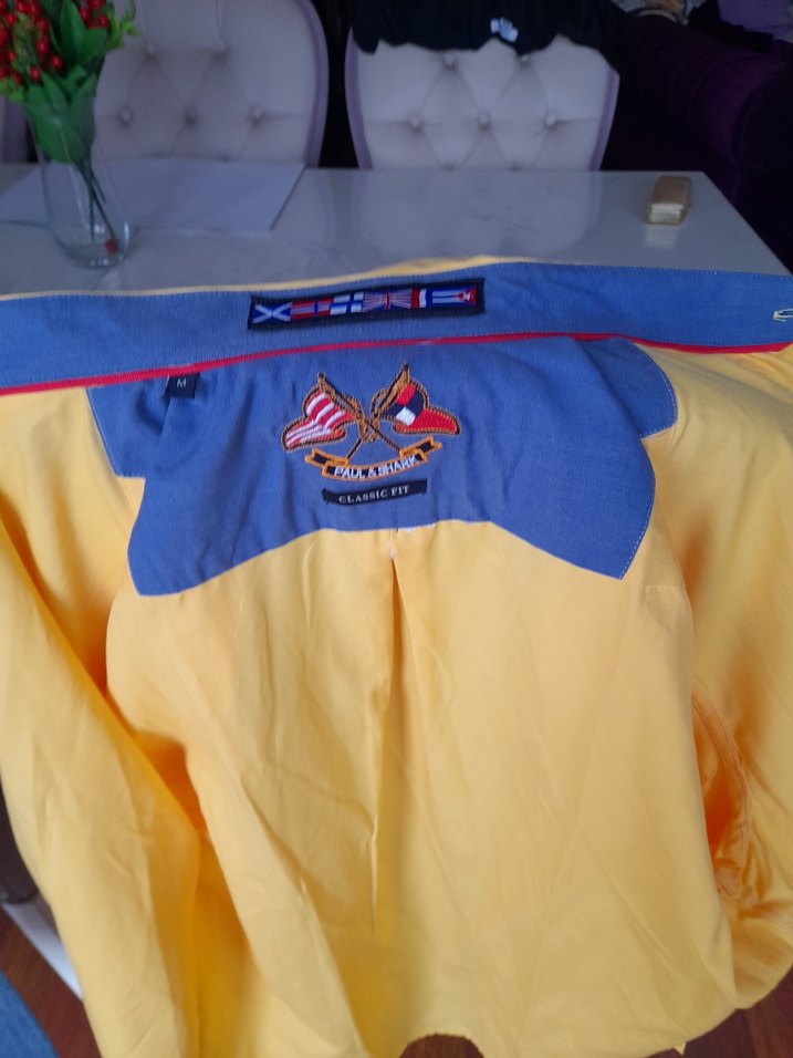 Sarı Uzun Kollu Düğmeli Erkek Gömlek - Görsel 2