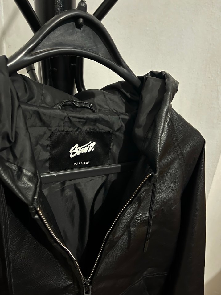 PULL&BEAR Stwd erkek deri ceket - Görsel 3