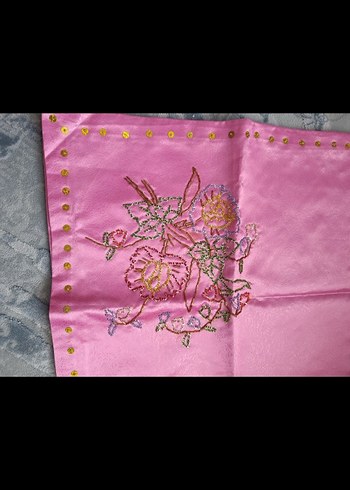 Nakışlı Beyaz çeyizlik bohça - Görsel 7