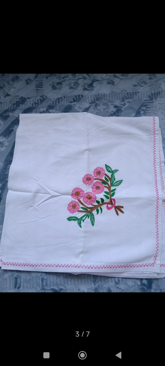 Nakışlı Beyaz çeyizlik bohça - Görsel 3