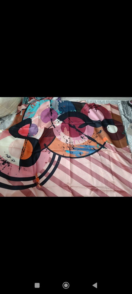 Kadın Çok Renkli Baskılı Modern Fular - Görsel 2