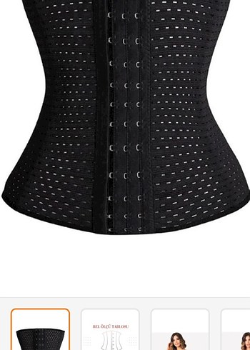 Siyah bel Korsesi Midi Boy - Görsel 4