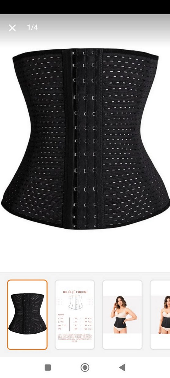 Siyah bel Korsesi Midi Boy - Görsel 4