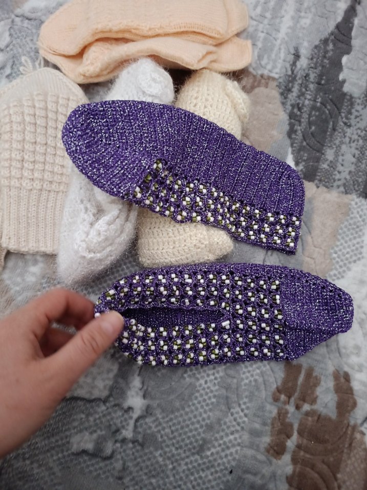 Kadın Örgü Çorap Seti Beyaz ve Açık Tonlar - Görsel 2