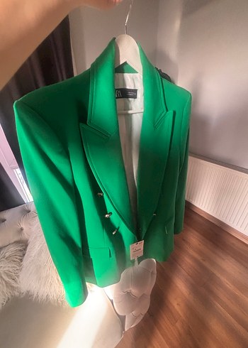 Yeşil Düğmeli zara etiketli Kadın Blazer Ceket - Görsel 4