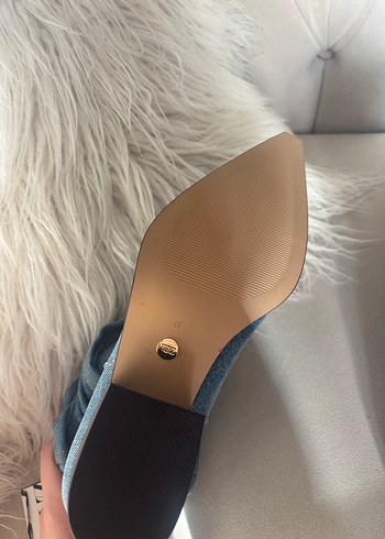 Mavi Denim Pileli İnce Topuklu Kadın Bot - Görsel 4