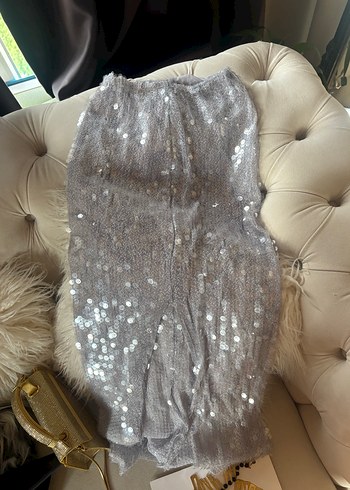 Gri Payetli Kadın etek - Görsel 3