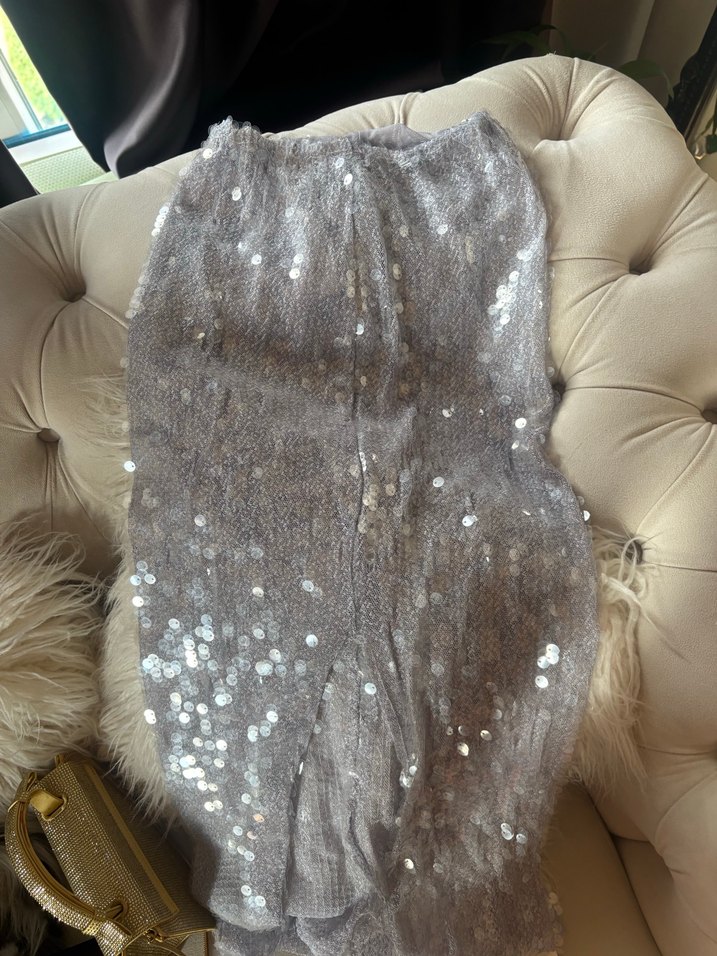 Gri Payetli Kadın etek - Görsel 2