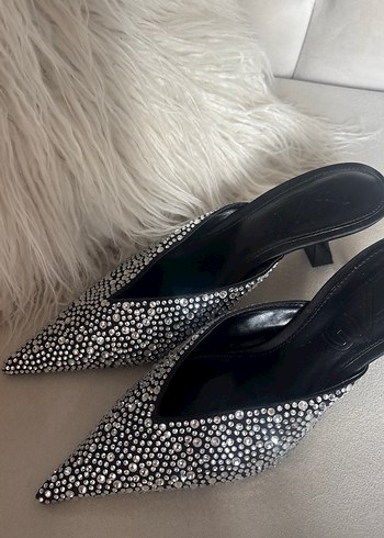 Payetli Mango Sivri Burun Stiletto Terlik - Görsel 2