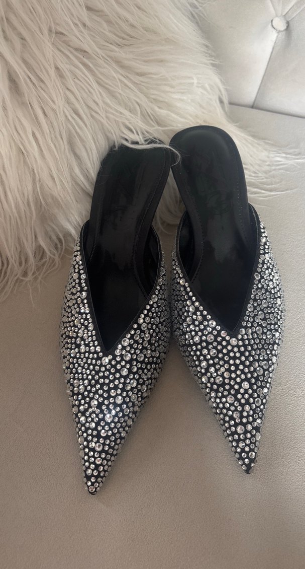 Payetli Mango Sivri Burun Stiletto Terlik - Görsel 3