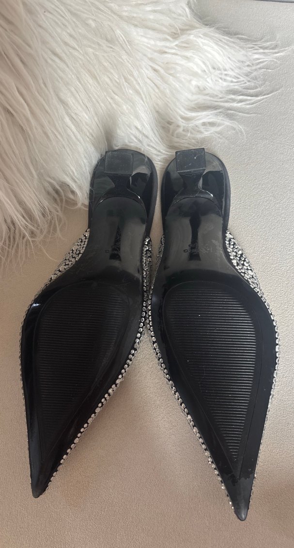 Payetli Mango Sivri Burun Stiletto Terlik - Görsel 4