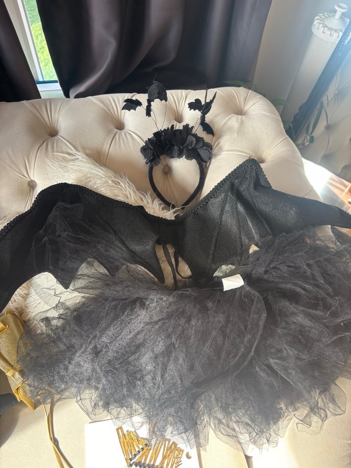 Siyah Dantel Kanatlı Gotik Aksesuar Seti - Görsel 2