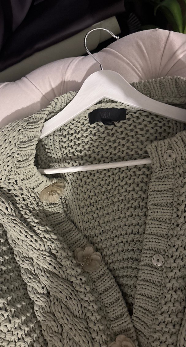 Yeşil Örgü Midi Kadın Hırka - Görsel 3