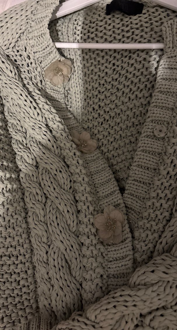 Yeşil Örgü Midi Kadın Hırka - Görsel 4