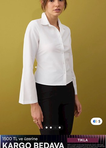 Beyaz Düğmeli Kadın Blazer Ceket - Görsel 2