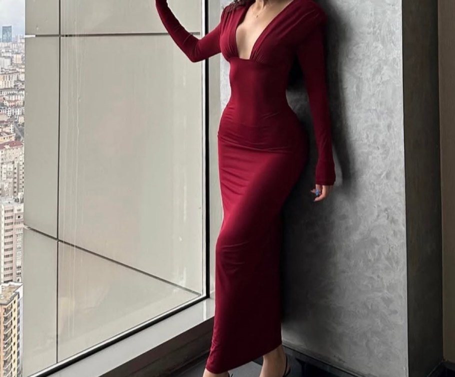 Bordo Elbise - Görsel 2