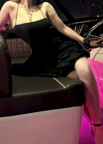 Siyah askılı Mini balon Elbise - Görsel 2