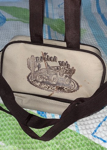 Kahverengi Baskılı Vintage Çanta - Görsel 2