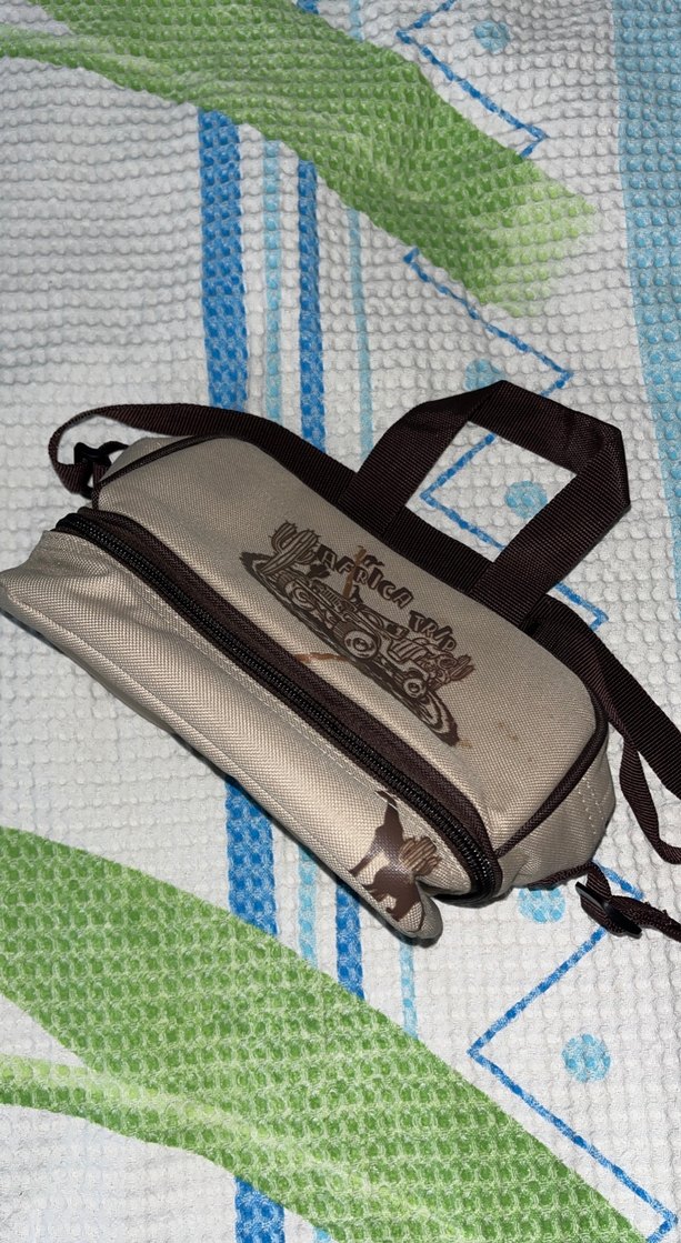 Kahverengi Baskılı Vintage Çanta - Görsel 4