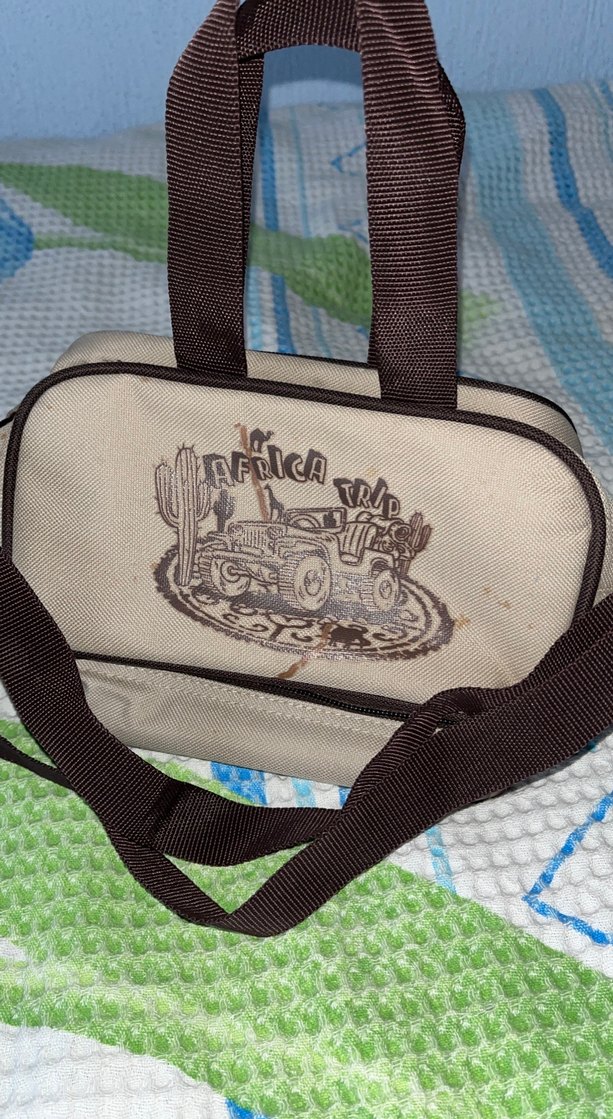 Kahverengi Baskılı Vintage Çanta - Görsel 2