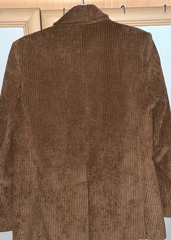 Düğmeli Kahverengi Kadın Süet Blazer Ceket - Görsel 4