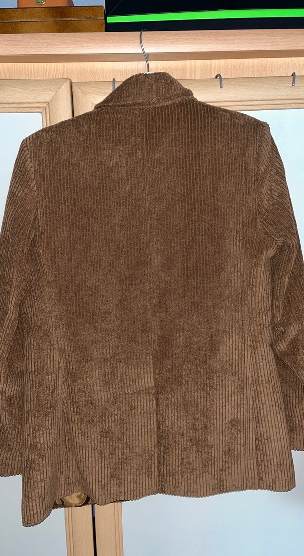 Düğmeli Kahverengi Kadın Süet Blazer Ceket - Görsel 4