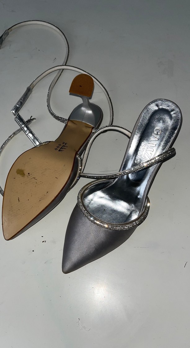 Gümüş Abiye Topuklu Ayakkabı - Görsel 2