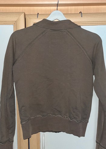 Gri Nakışlı Fermuarlı Kadın Ceket - Görsel 3