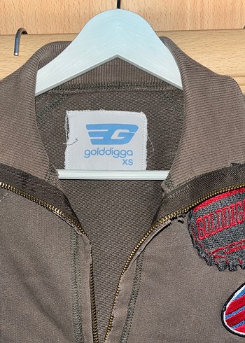 Gri Nakışlı Fermuarlı Kadın Ceket - Görsel 2